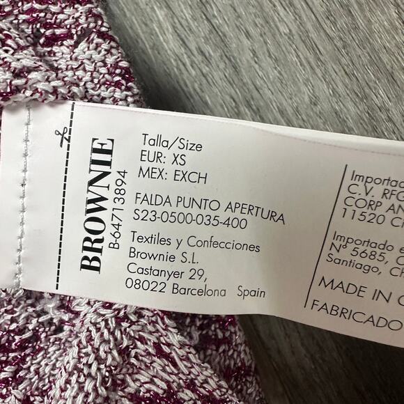 Brownie Pink Metallic Knit Side Slit Skirt - Picture 7 of 7